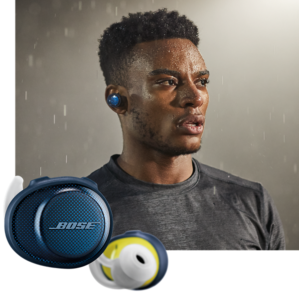 BOSE ボーズ ワイヤレスイヤホンSoundSport Free 装着イメージ